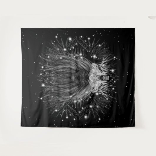 Starlight Lion mit Crosstramm Wandteppich (Vorderseite (Horizontal))