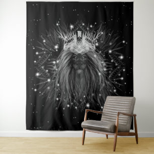 Starlight Lion mit Crosstramm Wandteppich