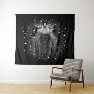 Starlight Lion mit Crosstramm Wandteppich