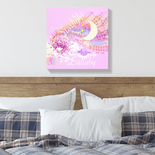 Starlight Lullaby Pink Wrapped Canvas Leinwanddruck (Insitu (Schlafzimmer))
