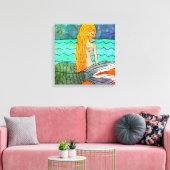 Starlight Mermaid Abstrakt Art Canvas Print Leinwanddruck (Insitu (Wohnzimmer))