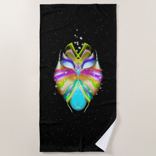 Starlight Oracle Owl Black Strandtuch (Vorderseite)