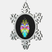 Starlight Oracle Owl Schneeflocken Zinn-Ornament (Rechts)