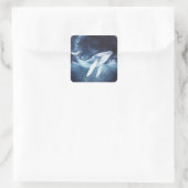 Starlight Path of the Humpback Whale Quadratischer Aufkleber (Tasche)