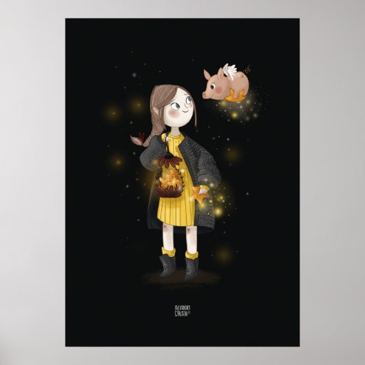 STARLIGHT PIG von Alexandra Dikaia Poster (Vorne)