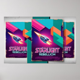 Starlight Rebellion Retro Pop Culture Poster 80er
