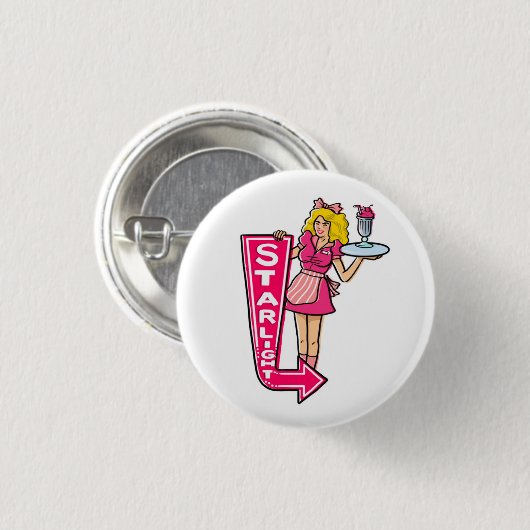 Starlight-Restaurant-Kellnerin-Knopf Button (Vorne & Hinten)