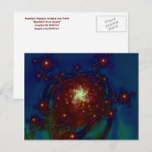 "Starlight Rose Galaxy" ~ Abstrakte Kunstdruckerei Postkarte (Vorne/Hinten)