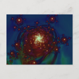 "Starlight Rose Galaxy" ~ Abstrakte Kunstdruckerei Postkarte