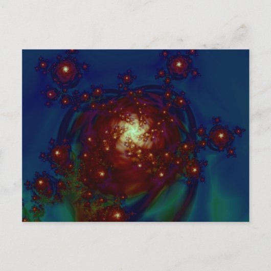 "Starlight Rose Galaxy" ~ Abstrakte Kunstdruckerei Postkarte (Vorderseite)