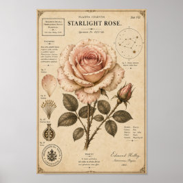Starlight Rose Victorian Botanical Museum Druck Poster