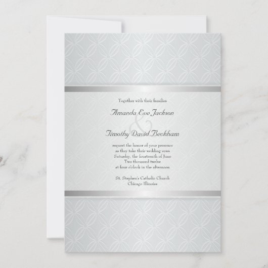 Starlight-Silber-Aufflackern-mit Monogramm Einladung (Vorderseite)