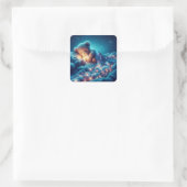 Starlight Snuggle Quadratischer Aufkleber (Tasche)