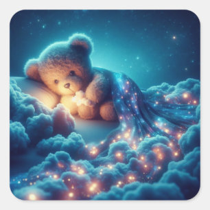 Starlight Snuggle Quadratischer Aufkleber