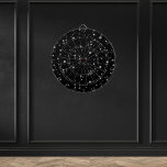 Starlight Sparkles Black and White Stars Dartscheibe<br><div class="desc">Starry night sky pattern of bright shining stars in mixed sizes on a black background. ♡ Idyllfire</div>