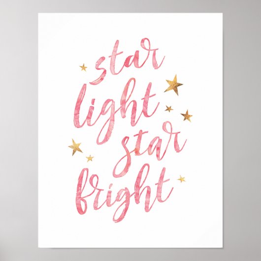 Starlight-Star hellrosa Typografie-Poster Poster (Vorne)