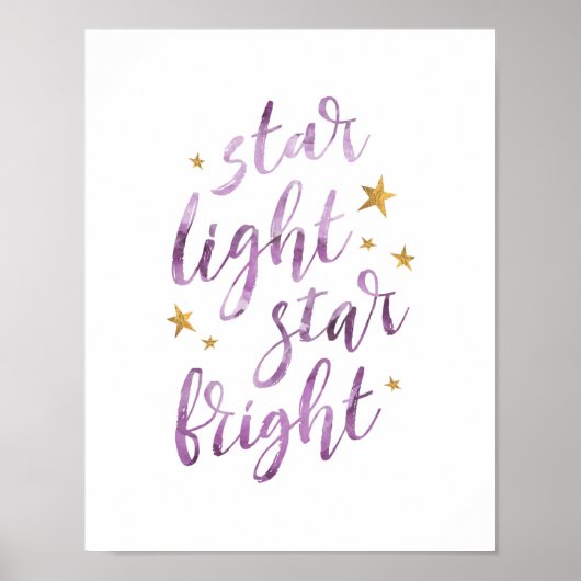 Starlight-Star lila Typografie-Poster Poster (Vorne)