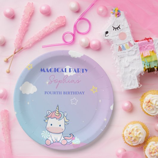 Starlight Unicorn Party Plate Pappteller (Party)