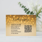 Starlight Vow QR Code Wedding RSVP Card (Stehend Vorderseite)