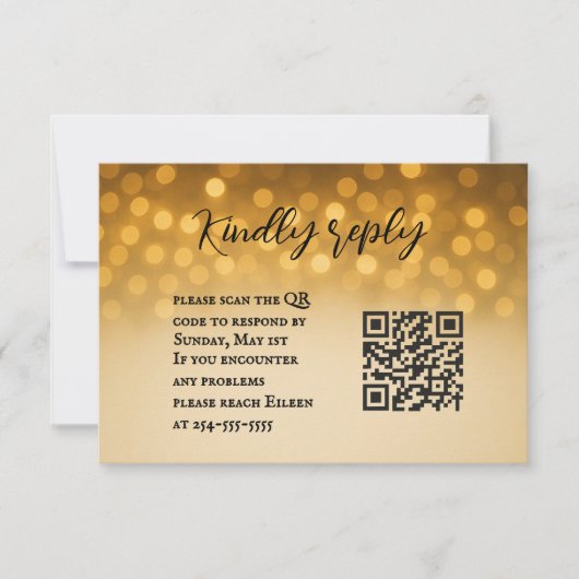 Starlight Vow QR Code Wedding RSVP Card Karte (Vorderseite)