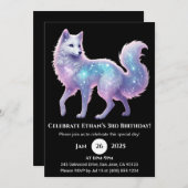 Starlight White Wolf Geburtstagseinladung Einladung (Vorne/Hinten)