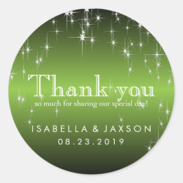 Starlights in Metallic Lime Green Runder Aufkleber