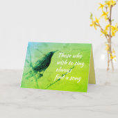 Starling auf Baumzweig im Mai Gesang Zitat Karte (Gelbe Blume)