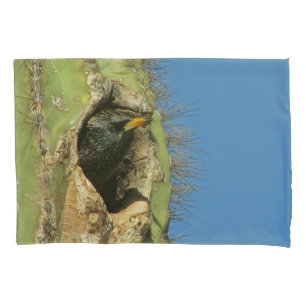 Starling in Saguaro Cactus Foto Southwest Bird Kissenbezug