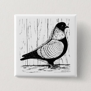 Starling Pigeon Silver-laced 1979 Button