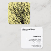 Starlings in einem Baum - Black on Bale Yellow F5E Quadratische Visitenkarte (Vorne/Hinten)