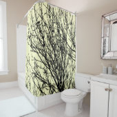 Starlings in einem Baum - Hellgelb #FFCC Duschvorhang (Beispiel)