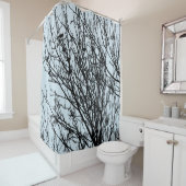 Starlings in einem Baum - Lt Blue Gray #D3E5EF Duschvorhang (Beispiel)