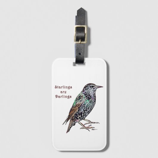 Starlings sind Darlings Gepäckanhänger (Vorderseite Vertikal)