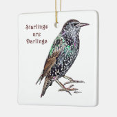 Starlings sind Darlings Keramikornament (Links)