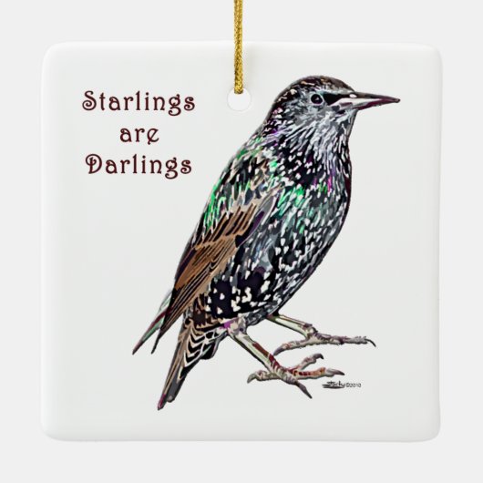 Starlings sind Darlings Keramikornament (Rückseite)