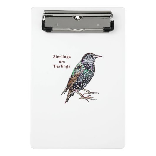 Starlings sind Darlings Mini Klemmbrett (Vorderseite)