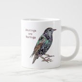 Starlings sind dunkel Jumbo-Tasse (Rechts)