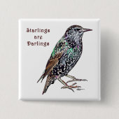 Starlings sind Lieblinge Button (Vorderseite)