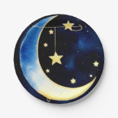 Starlit Adventure: Mond und Sterne Pappteller (Vorderseite)