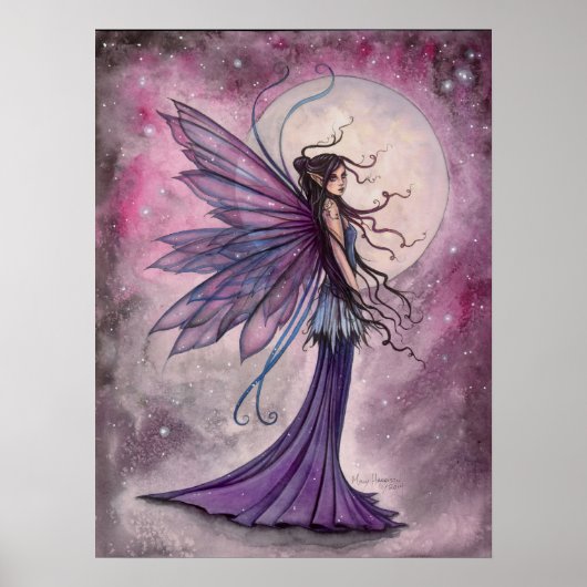 Starlit Amethyst Faiasy Fantasy Art Poster Print (Vorne)