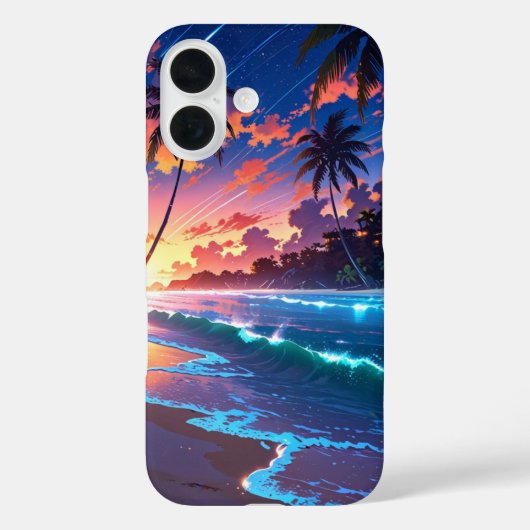 Starlit Anime Tropical Beach Night Case-Mate iPhone Hülle (Rückseite)