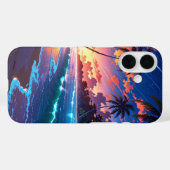 Starlit Anime Tropical Beach Night Case-Mate iPhone Hülle (Rückseite (Horizontal))
