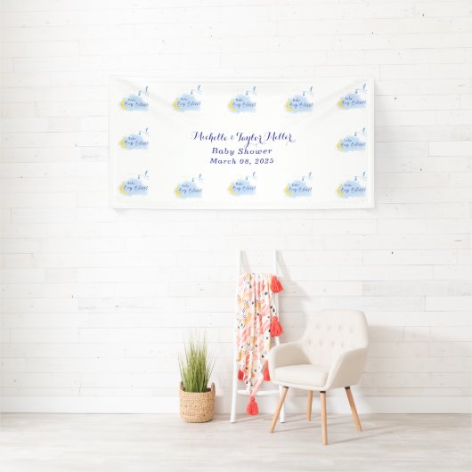 Starlit Baby Boy Bliss Stork Sonderlieferung Banner (Insitu)