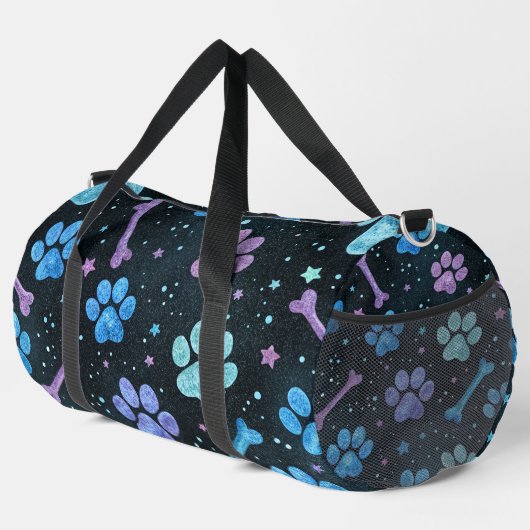 Starlit Bones Paw Print Duffle Bag (Rechte Ecke)