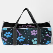 Starlit Bones Paw Print Monogram Personalize Duffle Bag (Vorderseite)