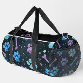 Starlit Bones Paw Print Monogram Personalize Duffle Bag (Rechte Ecke)