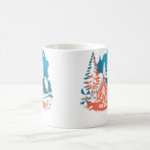 Starlit Camping Tent Campfire And Pine Trees Adven Kaffeetasse (Mittel)