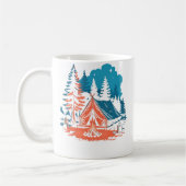 Starlit Camping Tent Campfire And Pine Trees Adven Kaffeetasse (Links)