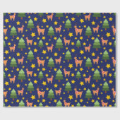 Starlit Christmas Eve Elegante Rentiere Nahtlos Geschenkpapier (Flach)