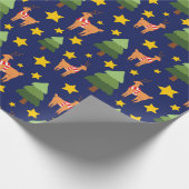 Starlit Christmas Eve Elegante Rentiere Nahtlos Geschenkpapier (Ecke)